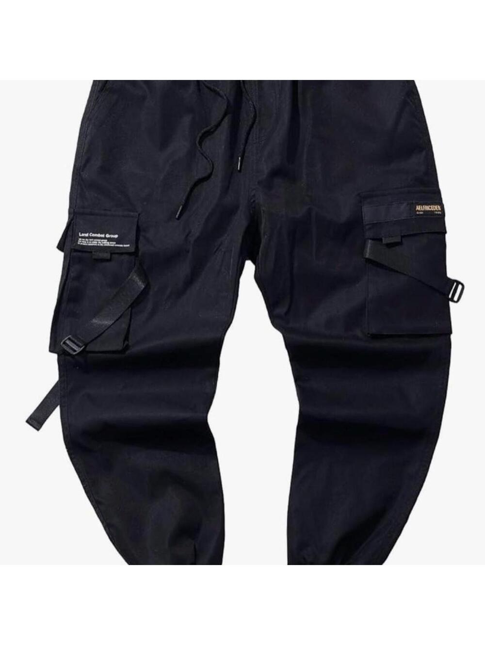 Black Tactical Cargo Jogger Pants. Ninja. Streetwear. Techwear.